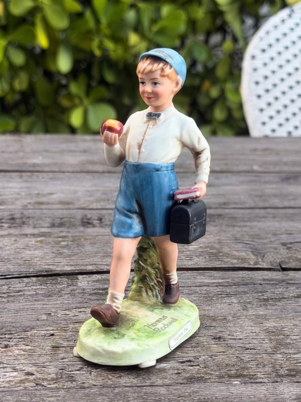 Norman Rockwell 1979 Figurine "Teachers Pet" by Dave Grossman Designs Japan BOX